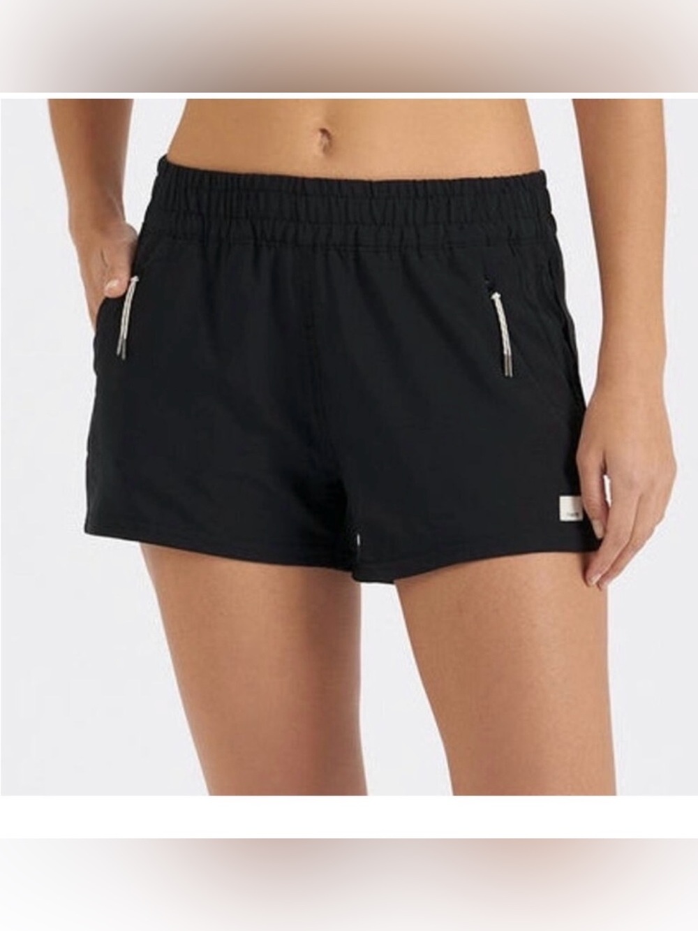Vuori Black Athletic Shorts with Zip Pockets